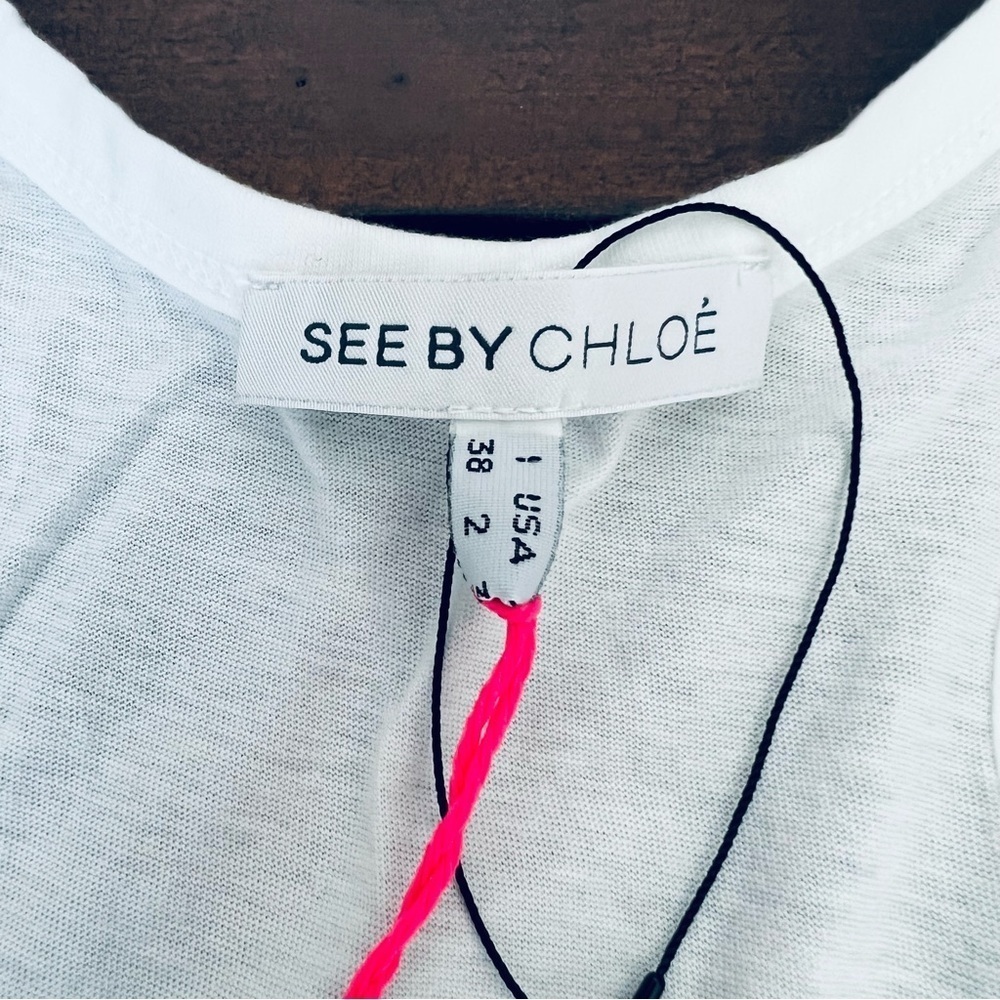 See by Chloe White Sleeveless/Tank Shirt Top size 38 USA 2 Small - Picture 3 of 16